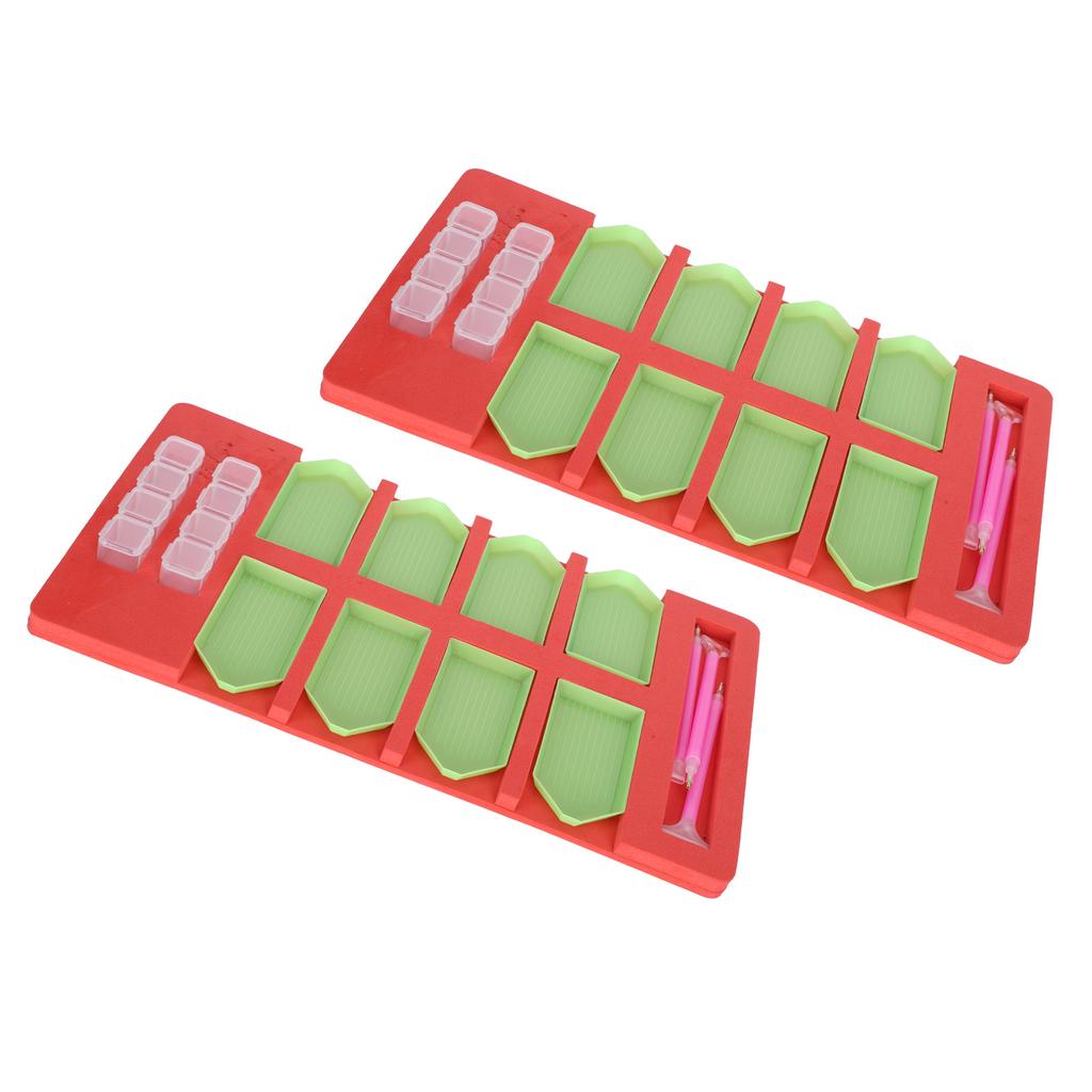 2 Sets Diamond Painting Tray Organizer Adults DIY Art Craft Tray Container Storage Rack