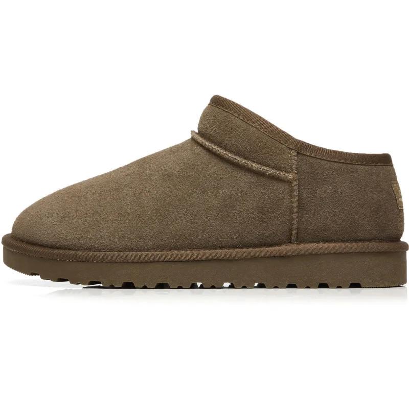 Fashion Men's Boots Cowhide Insulated Plush Snow Boots Genuine Leather Women's Shoes  Winter Women's Boots  Ankle Boots