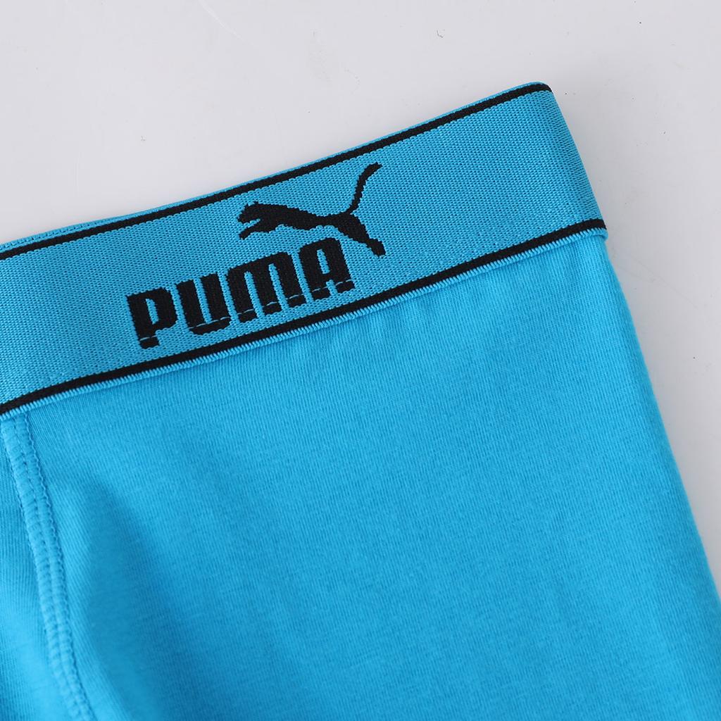 Puma Solid Color Mid-Rise Antibacterial Boxer Shorts Comfortable Breathable Four-Pack Men Underwear Sky-Blue 701237600-2