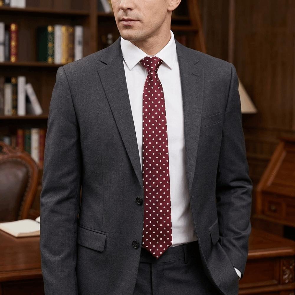 Modern Polka Dot Formal Necktie 8CM Width Business Necktie Groom Men Tie Party