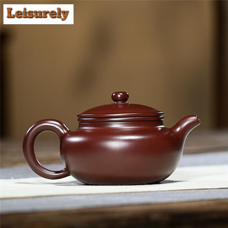210ml Antique Yixing Purple Clay Teapots Handmade Antique Pot Raw Ore Purple Zhu Mud Tea Maker Kettle Chinese Zisha Teaset Craft