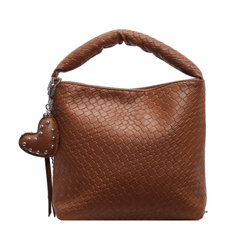 

Новая плетеная женская сумка портативная женская сумка модная простая текстура на плечо через плечо маленькая квадратная сумка сумка-цепочка тренд коричневый