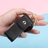 Fashion Leather Women'S Lipstick Bag With Mirror Keychain Portable Storage Small Lipstick Protective Case