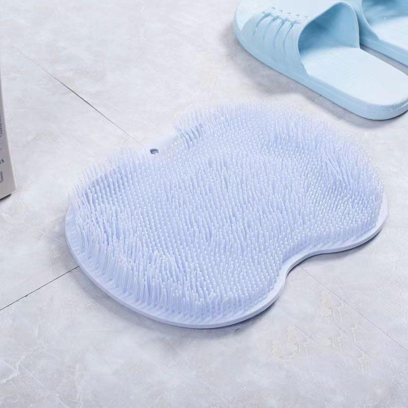 Silicone Massage Shower Mat Non-slip Wash Foot Pad Foot Exfoliating Bathroom Rub Back Brush with Sucker Bath Massage Brush Pad