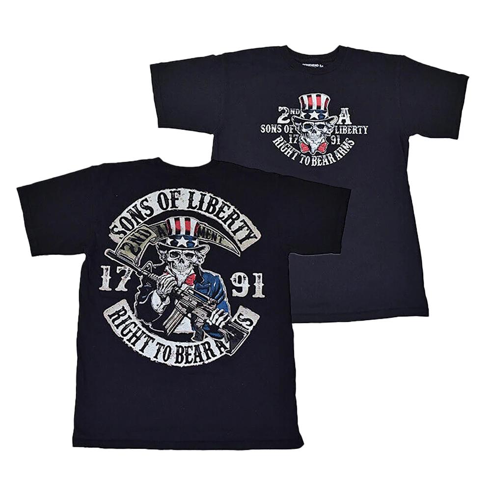 Right To Bear Arms Sons of Liberty 2nd AUnisexdUnisext Skull TShirt 100 Cotton ONeck Short Sleeve Summer Casual Unisexs Tshirt S