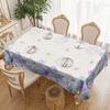 1 Round Rectangular Tablecloth, Summer Tablecloth, Blue-Purple Flower Tablecloth, Hydrangea Pattern Tablecloth