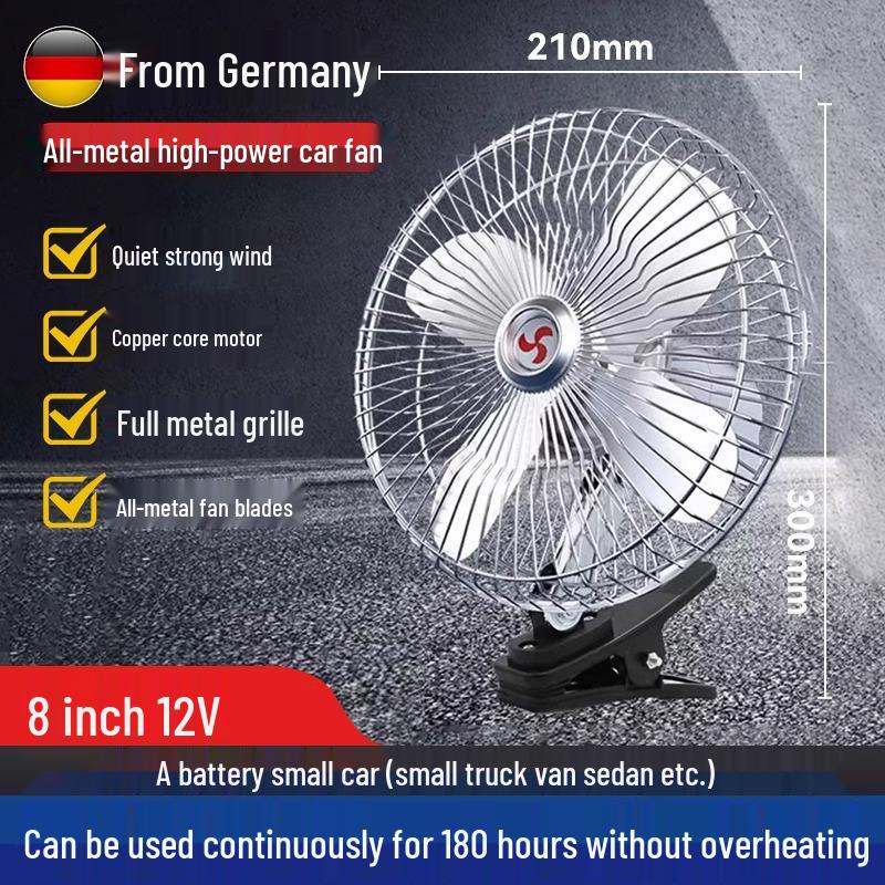 24V/12V High-Airflow Electric Fan for Trucks, Cars, Forklifts & Excavators
