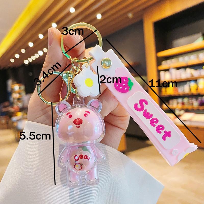 Cute Cartoon Acrylic Bear Keychain Car Key Chain Bag Pendant Small Gift