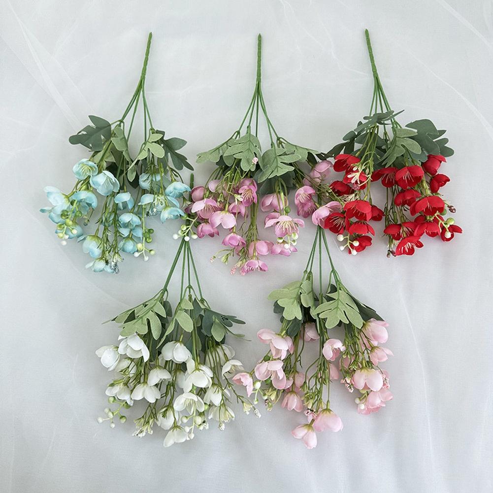 Artificial Jasmine Flowers 5 Branches 20 Blossoms Silk Flower Bouquet For Weddings Decor Photography Props And Office Decoration