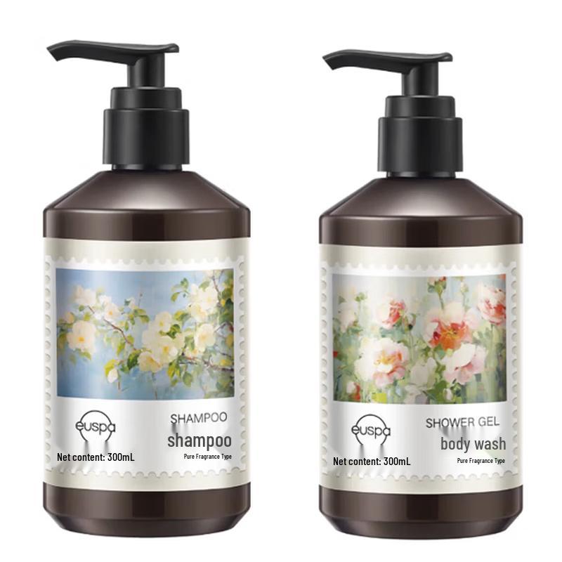 Chando Euspa Scented Flower and Rain Shampoo & Shower Gel Set