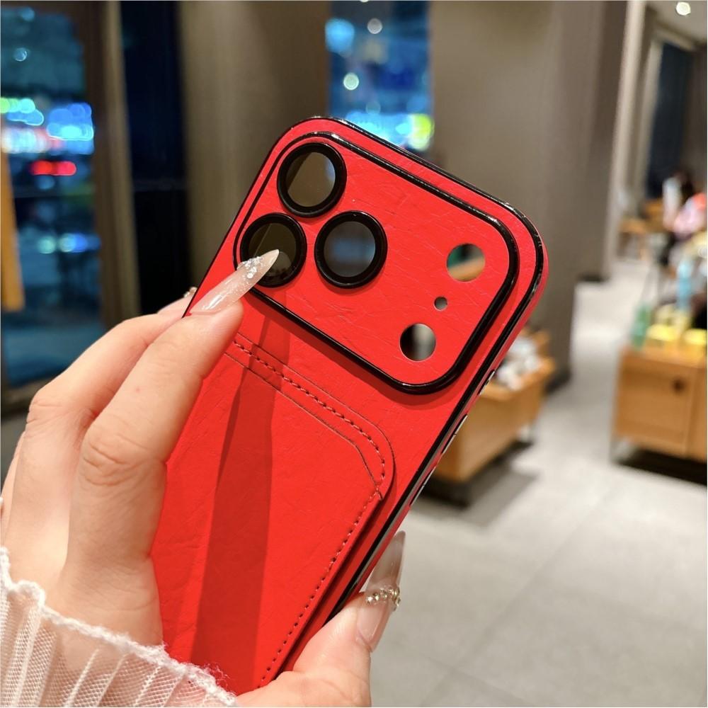 Large Window Wrinkle Texture Card Slot Case For For Iphone 17 16 1 14 Plus 13 Pro Max Lens Protection Shockproof Matte Wallet Cover