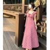 Retro Temperament Dress Exquisite Tailoring Show Body Gentle Wind Summer Travel Photo Clock In Internet Celebrity Dress