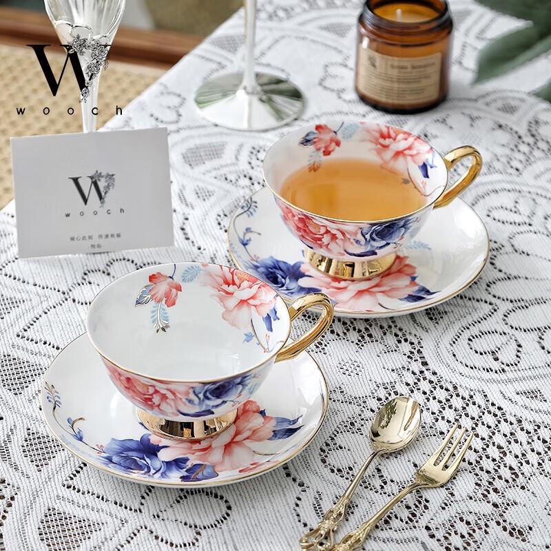 WOOCH English Afternoon Tea Luxury Couple Teacup and Saucer Gift Set