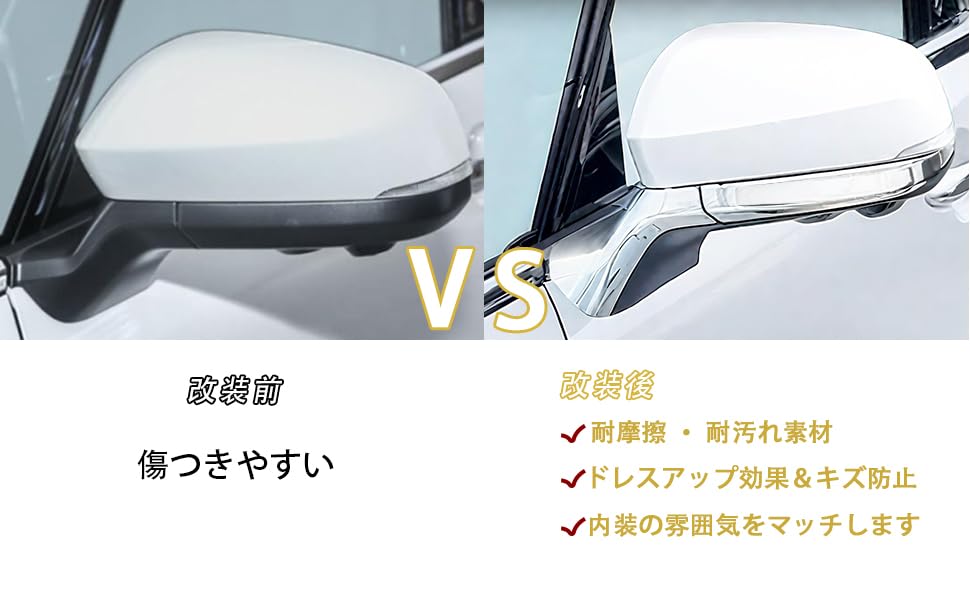 MEKOMEKO Toyota Alphard 40 Series Exclusive Side Mirror Door Mirror Under Line Garnish Dress Up Exterior Parts ABS Resin 4PCS Alphard 40 Series June