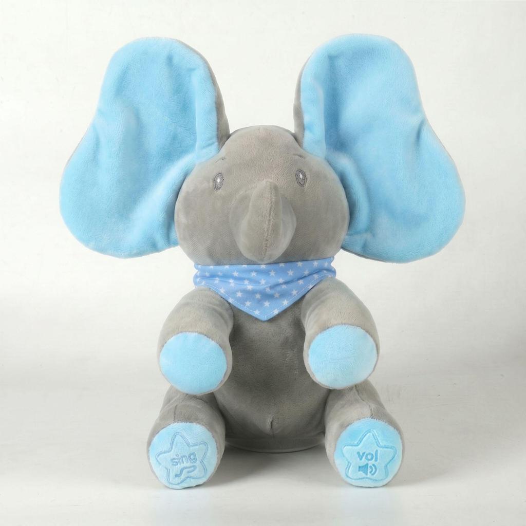 Peek-a-boo Singing Elephant Plush Toy - Baby Comfort Toy