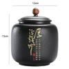 Black Ceramic Sealed Tea Can Gilded Font Porcelain Storage Jar TieHousehold Candy Coffee Bean Sealed Jar Storage Container Can
