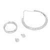 Bridal Jewelry Set Stylish Elegant Rhinestone Necklace Bracelet Earrings for Wedding Prom Engagement