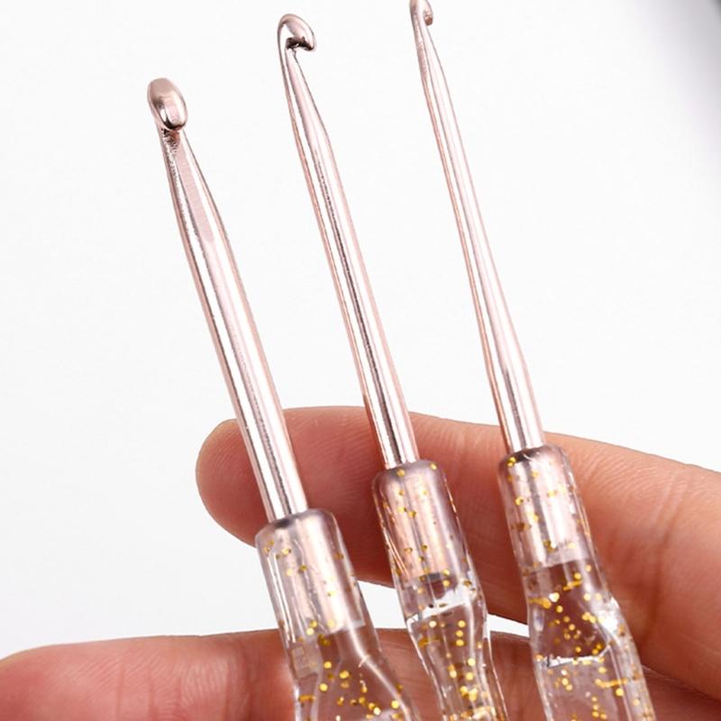 Multiple Size Crochet Hook Set with Gauges Storage Bag Ergonomic Handle Efficient Knitting Projects Solution