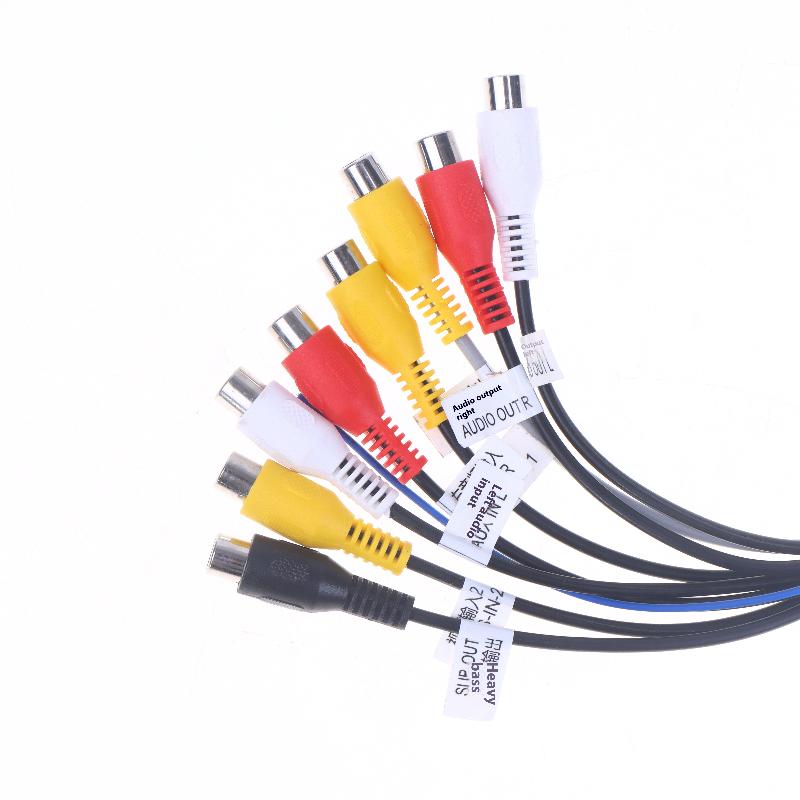 1/2 stk. Mikrofon 20-pins RCA-kabel Bilradio 3,5 mm Mikrofon Subwoofer-ledninger til Android Stereo Output Subwoofer-sæt