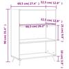 White Bookshelf 69.5 x 32.5 x 90 cm Engineered Wood