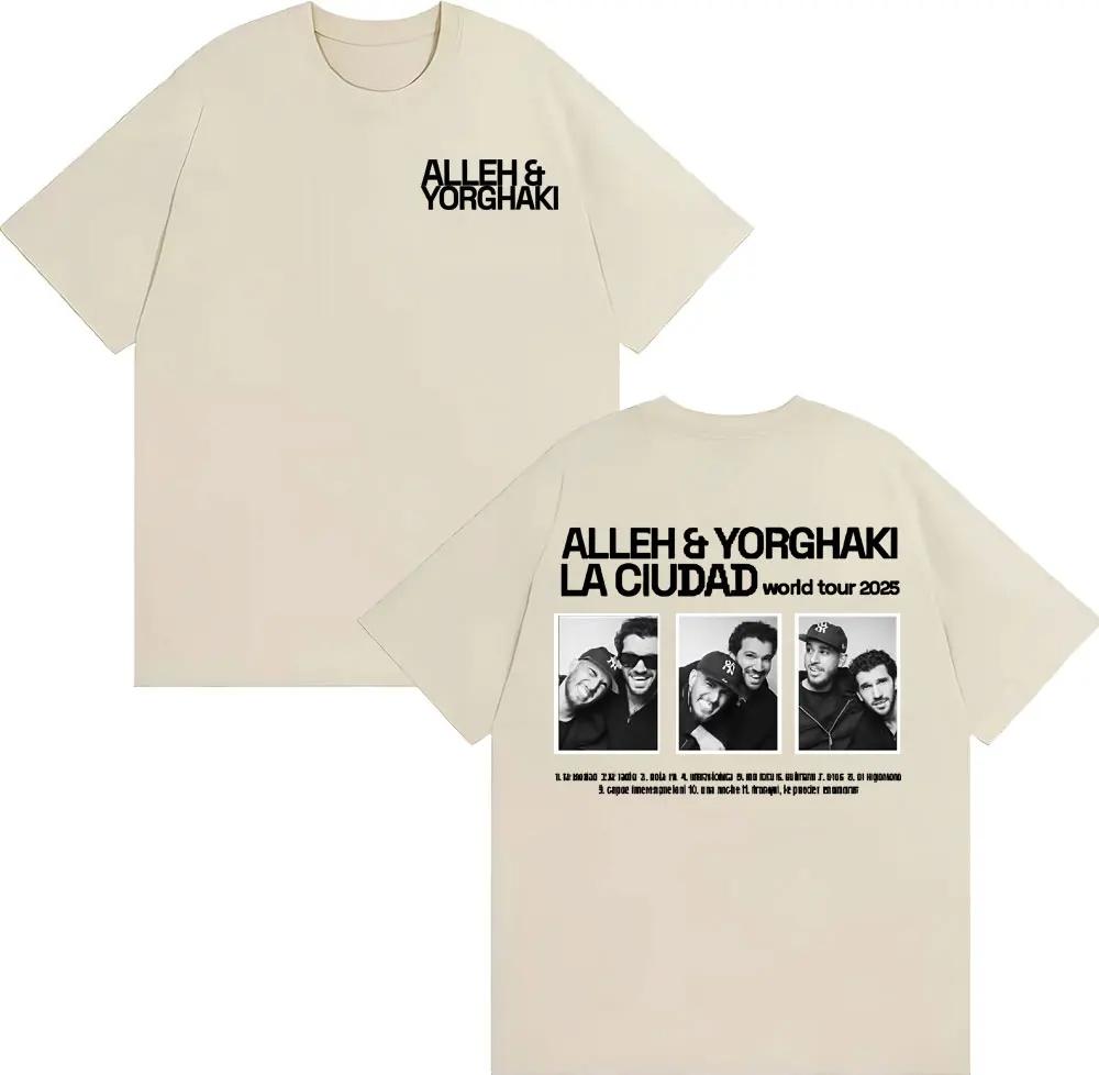 

2026 Alleh Yorghaki La Ciudad Worid Tour Merch Tee Shirt Mens Clothing Harajuku Hip Hop Tshirt Vintage Comfort CottonTshirt 4XL