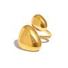 18K Gold Plated Geometric Irregular Glossy Stainless Steel Open Ring