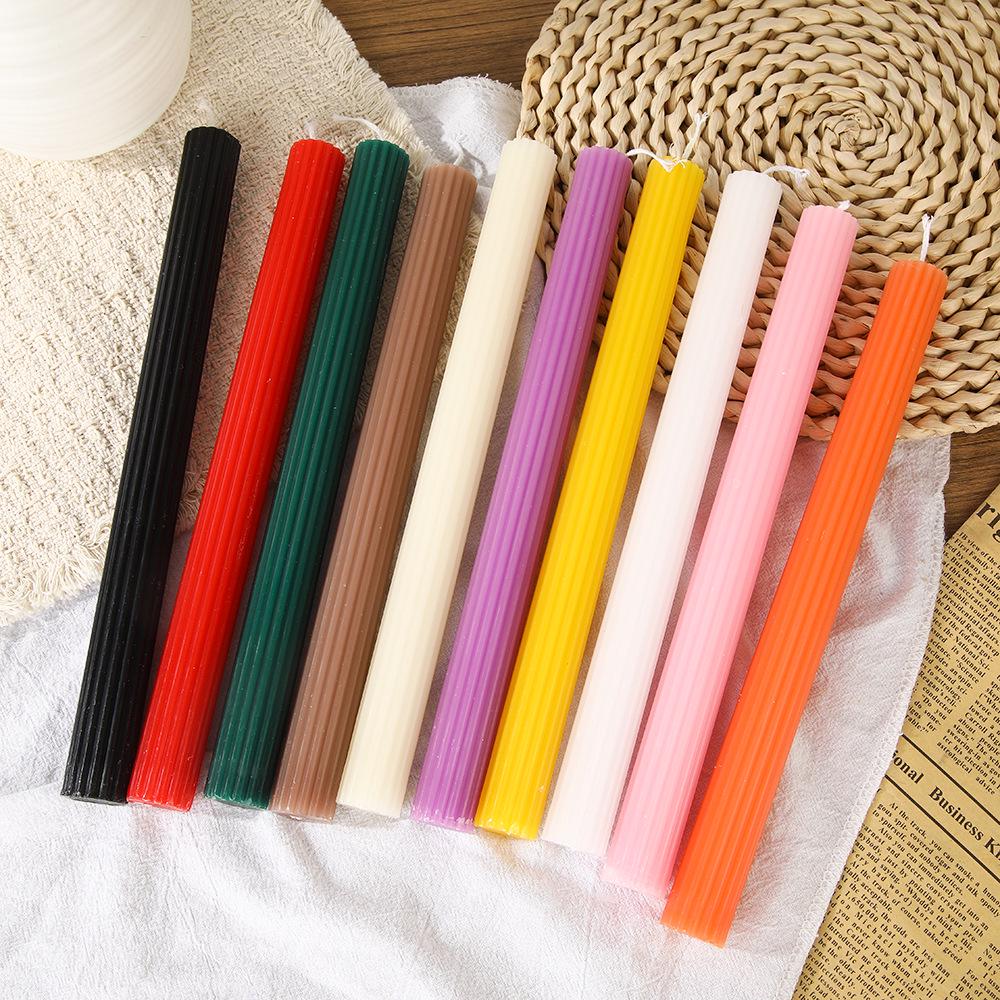 European Romantic Long Stem Colored Smokeless Candles for Home, Dinner & Weddings