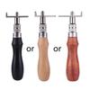 Leather Edge Groover Multifunctional Wood Handle Trencher Leather Grooving Tool for Craftsmen