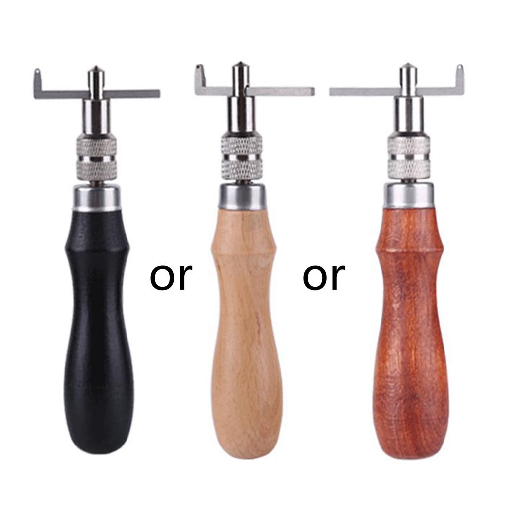 Leather Edge Groover Multifunctional Wood Handle Trencher Leather Grooving Tool for Craftsmen