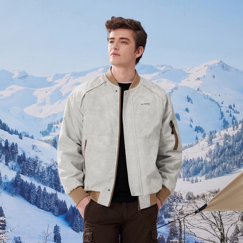 JEEP Men s Casual Baseball Collar PU Leather Jacket XL