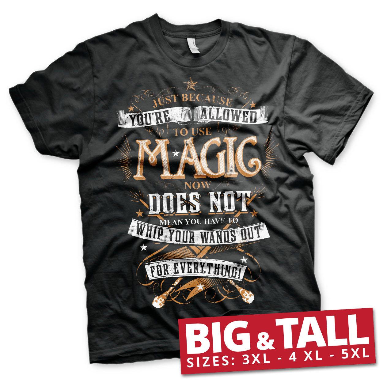 Licenza Ufficiale Harry Potter Magia Grande Alto 3XL 4XL 5XL Uomo T-Shirt XXXXL
