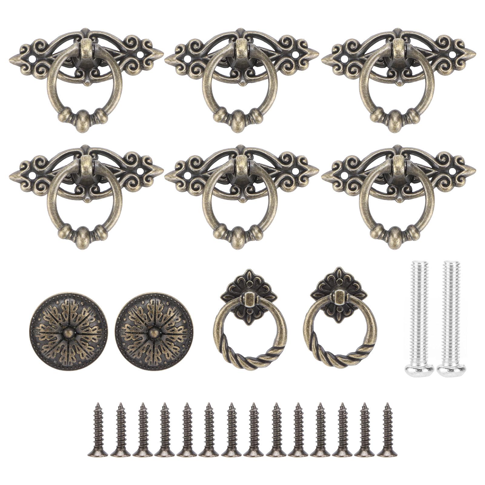 

10Pcs Drawer Handles Alloy MultiStyle Vintage Kitchen Bathroom Cabinet Wardrobe Pulls