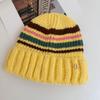 Trendy Casual Wool Hat Vintage Winter Pullover Hat Fashion Striped Knitted Hat  Outdoor