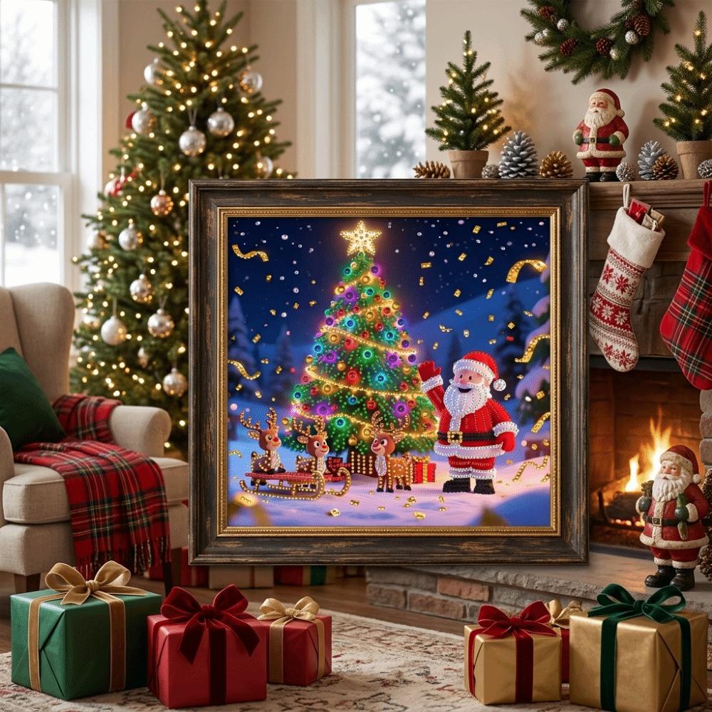 Single-Sided Drill Christmas Rhinestone Painting Art Kit Window Pendants