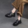 Fashion GKTINOO 2025 Autumn New Retro Round Toe Platform Shoes Versatile Genuine Leather Comfortable Thick Soled Women's Shoes
