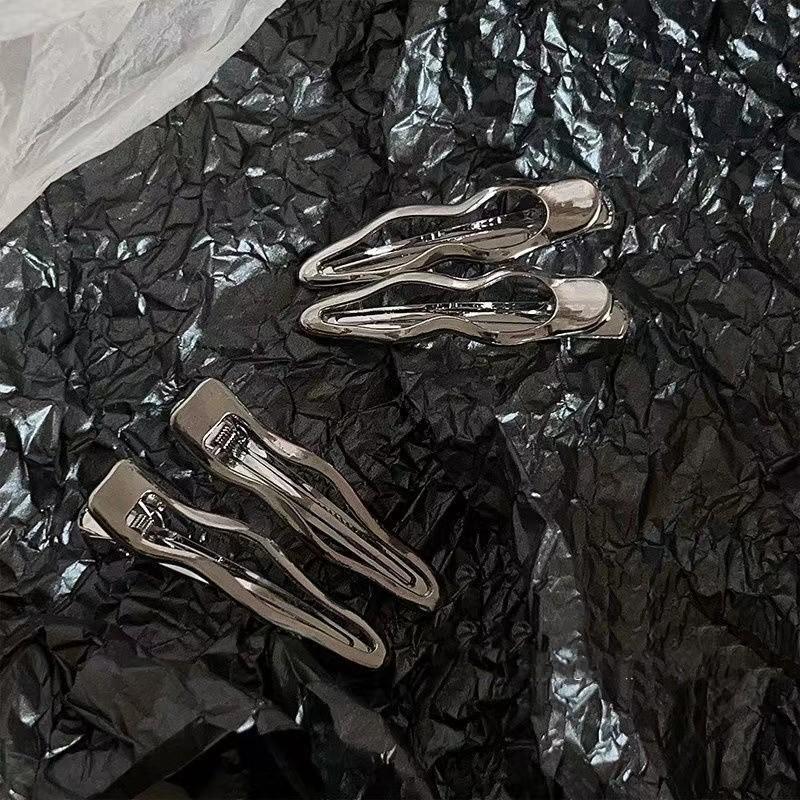 Metal Wave Barrettes Special-Interest Design Cold Wind Ins Clip Bang Clip Duckbill Clip Side Clip Hairpin Headdress Female