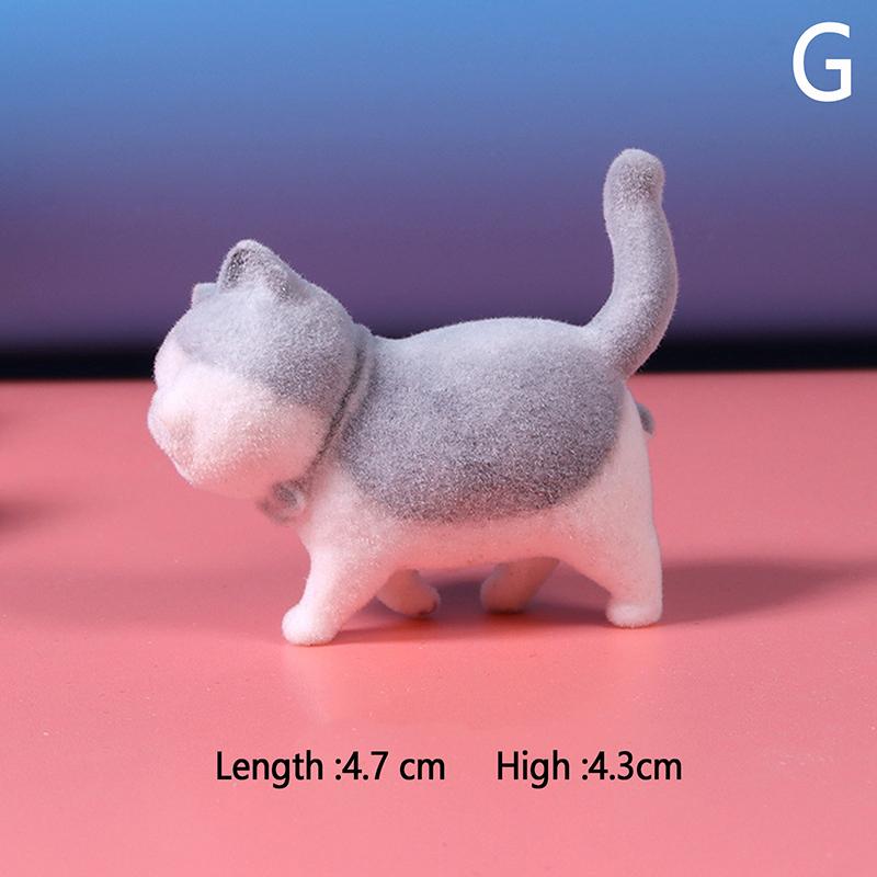 Kawaii Mini Tierpuppe Beflockung Dreidimensionale Katze Puppe Niedliche Simulation Katze Geschenk Mikrolandschaft Dekoration Desktop Ornamente