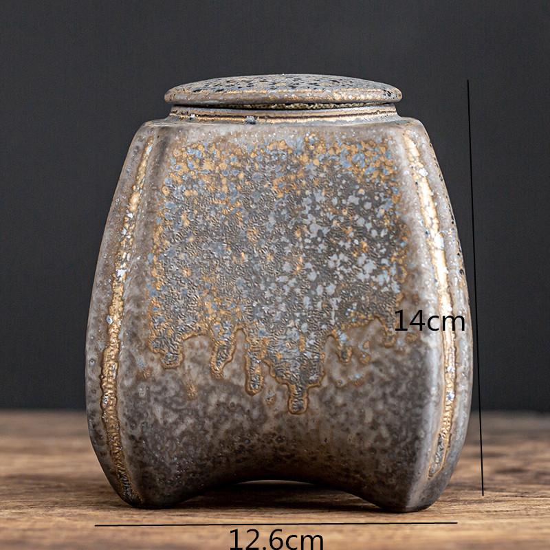 Vintage Stoneware Tea Caddy Ceramic Airtight Jar Storage Tea Cans Tea Box Storage Tank Tea Container Decorative Jar Sugar Bowl