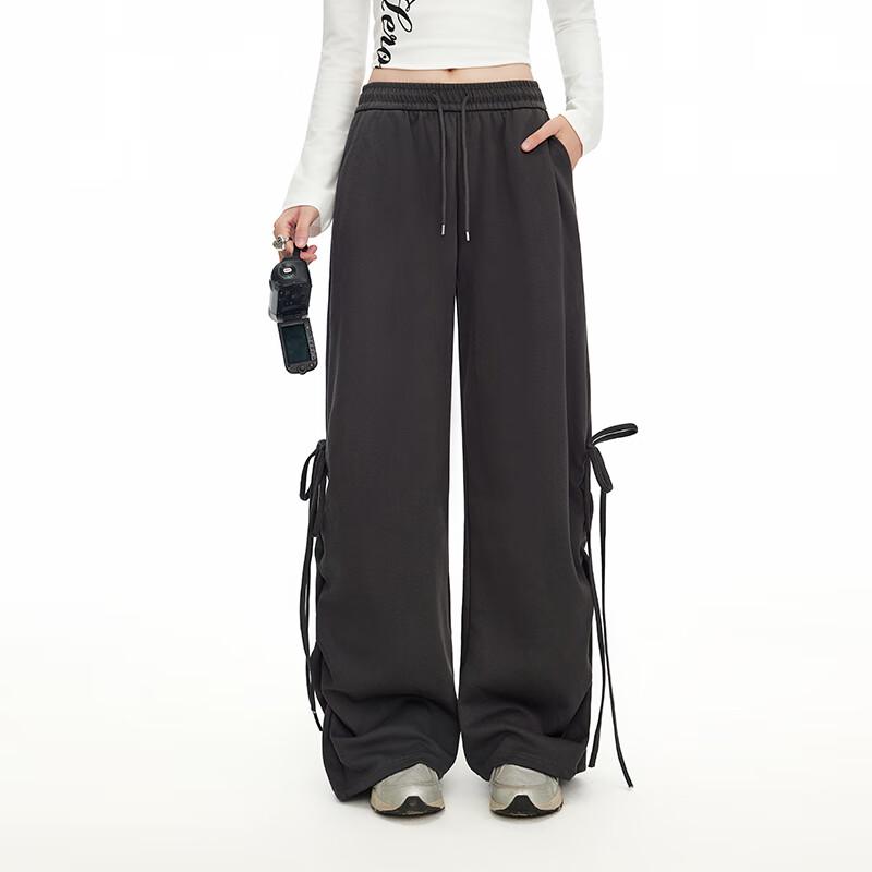 UNIFREE Drawstring Pleated Wide-Leg Casual Pants