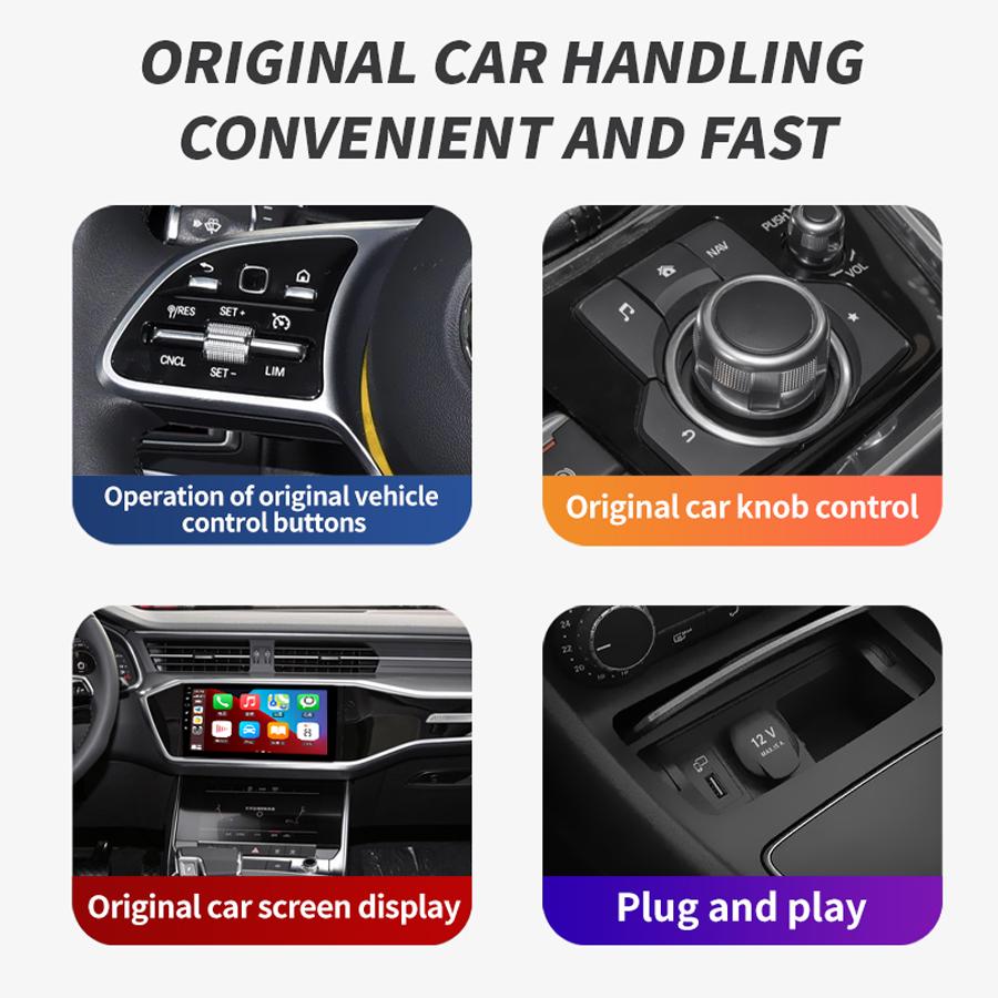 Kebidumei 2in1 Smart AI Box Wireless CarPlay &Android Auto Wireless Adapter Plug And Play WiFi Fast Connect Universal For Nissan