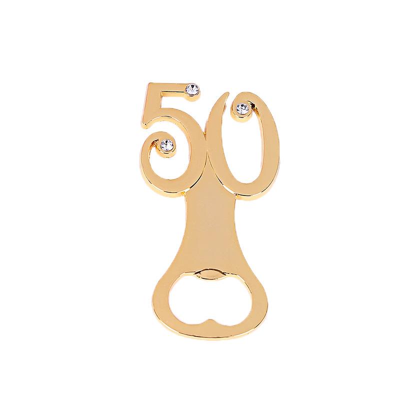 Gyllene Födelsedag Öppnare för 50-årskalas Bröllopsdag Dekorationer Gåva Gäster