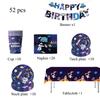 Space Astronaut Birthday Party Decoration Tableware Tablecloth Cup Plate Napkins Banner Backdrop Gift Bag Party Supplies Favors
