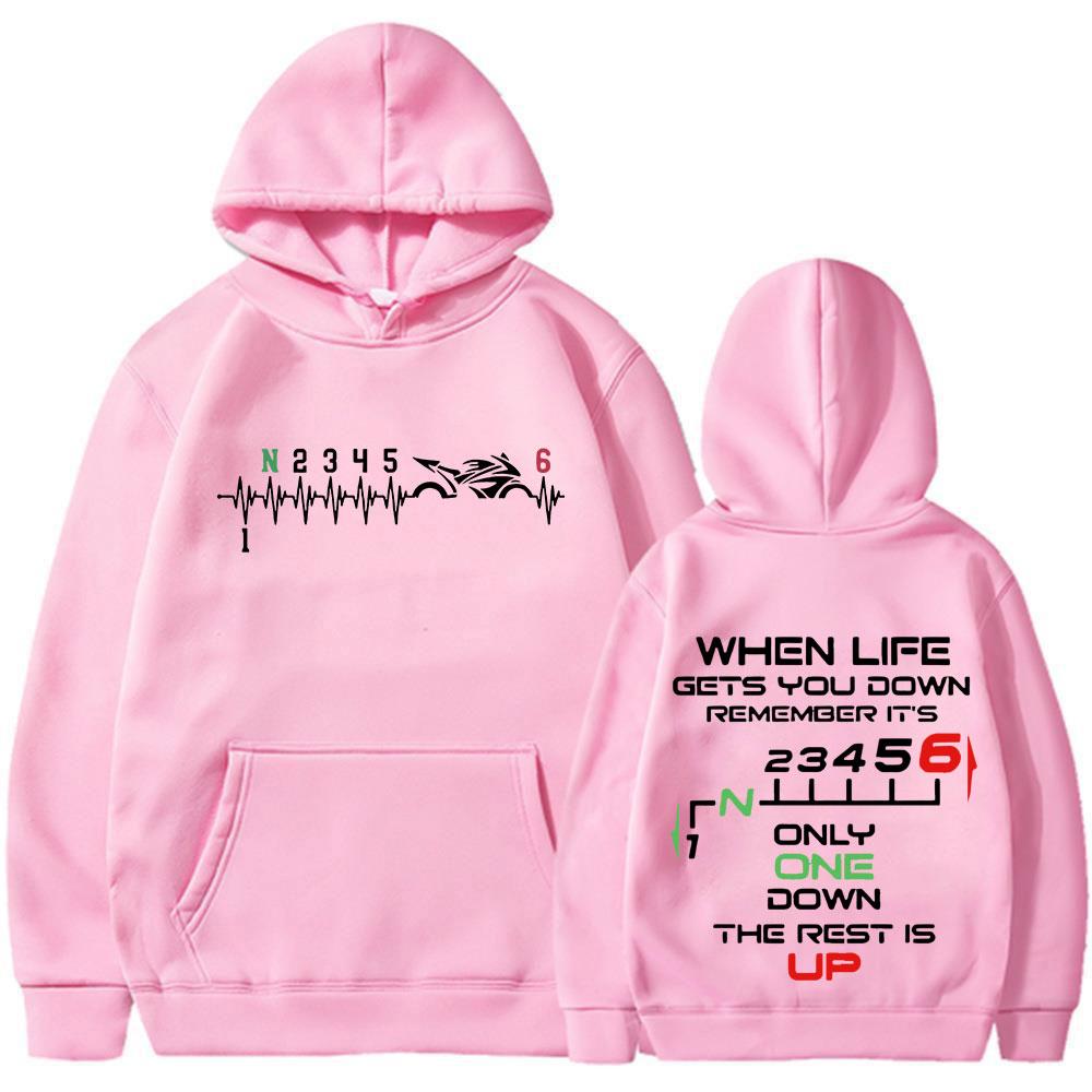 1N23456 Divertenti Abbigliamento da Motociclista Cuore da Biker Felpe con Cappuccio Uomo Donna Maniche Lunghe Oversize Felpe con Cappuccio Streetwear
