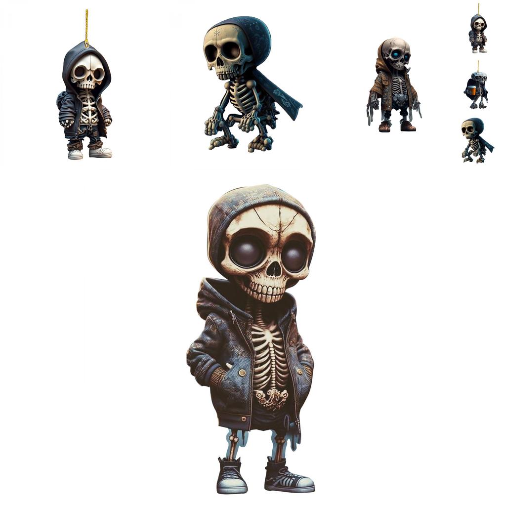 Car Interior Decoration Skull Acrylic Halloween Car Hanging Ornament