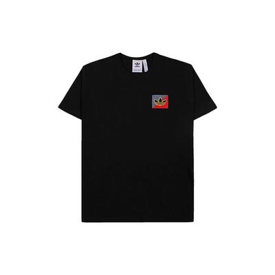 Originals Trefoil Diagram Embroidered Short Sleeve T-Shirt Men Tops Black FM3400