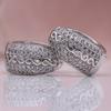 A Set of Stylish Earrings for Ladies Featuring an Endless Circular Design, Made with Synthetic Zirconia