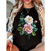 Women's Short Sleeve Crew Neck T-Shirt - Casual Summer Blouse, Machine Washable Spring Summer Casual Attire, Versatile Short Sleeve Top