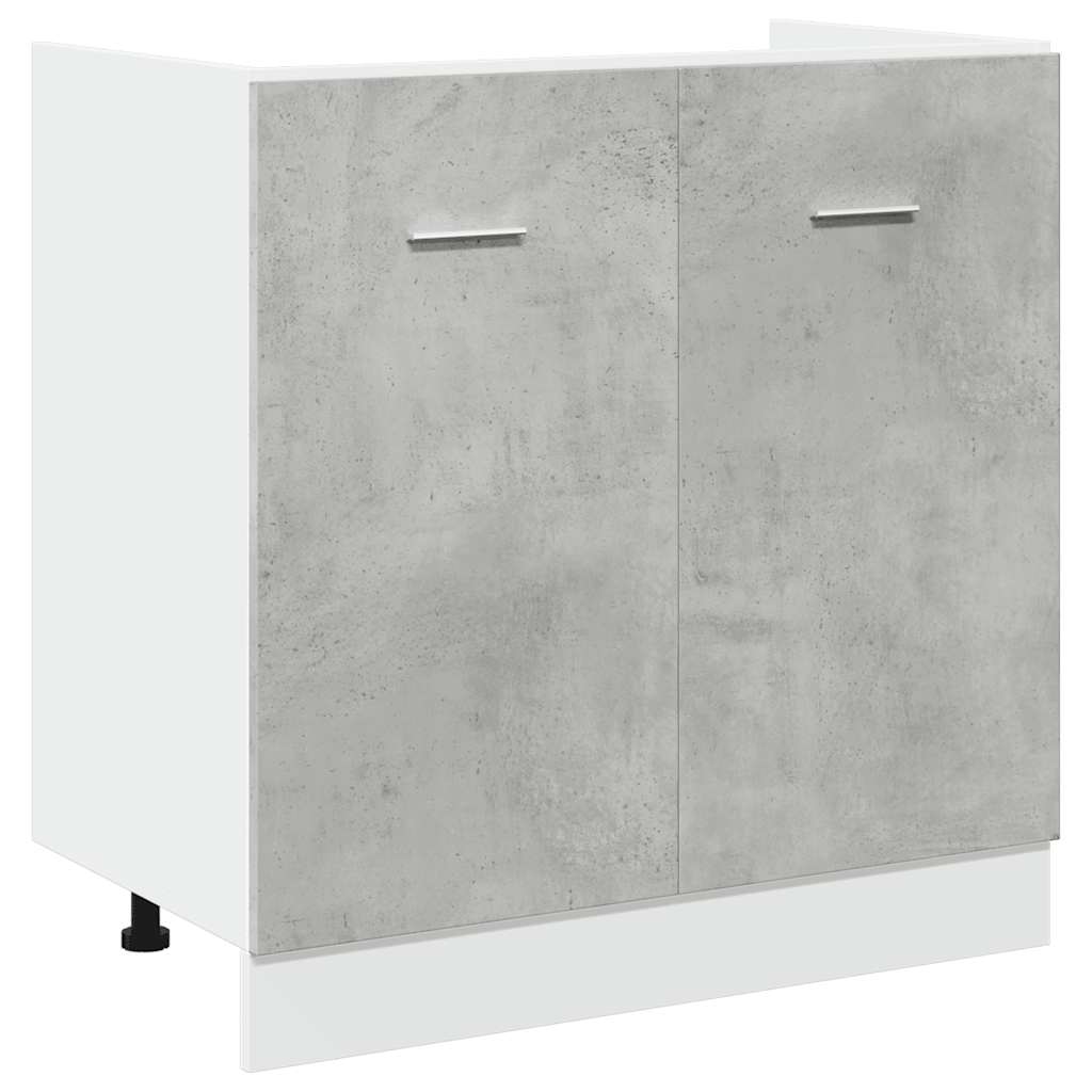 7 Piece Kitchen Furniture Set Lyon Concrete Grey Particleboard