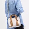 Coach Smith 24 Logo Magnetic Closure Leather Tote Bag Women Tote Bags White Brown CAR77-SVCAH