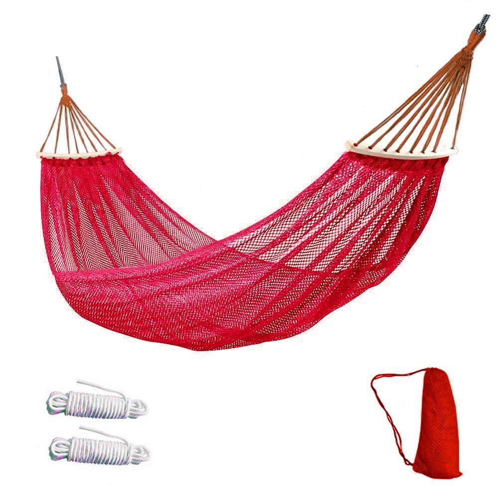 Ice Silk Mesh Outdoor Swing Hammock Curved Rod Hanging Swing Camping Mesh Hammock Outdoor